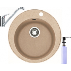 Zlewozmywak Franke ROG 610 piasek + bateria FG 1839 + dozownik FD 300
